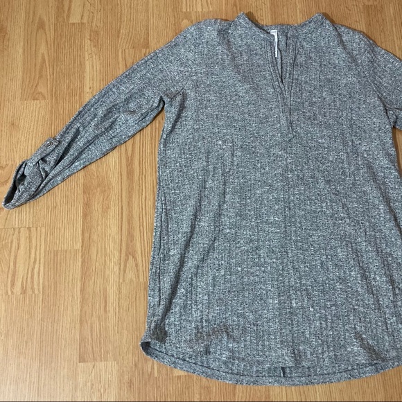 2 Dye 4 long sleeve heather grey knit tunic - Picture 2 of 8